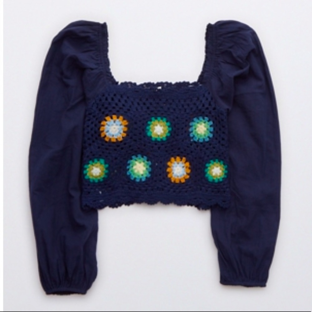 American Eagle - Aerie Crochet Vacay Top